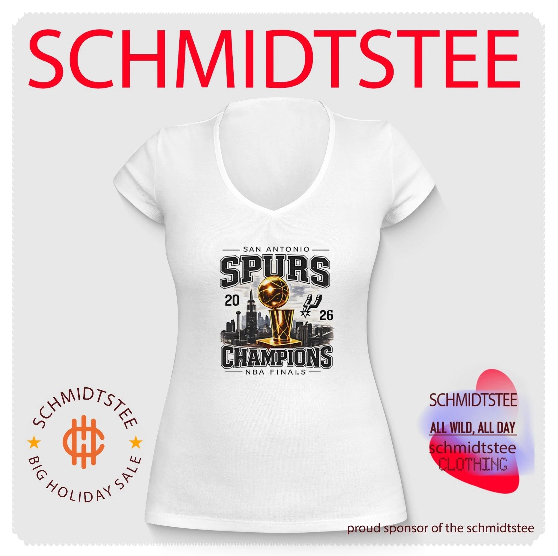 San Antonio Spurs NBA Finals 2026 Champions skyline shirt