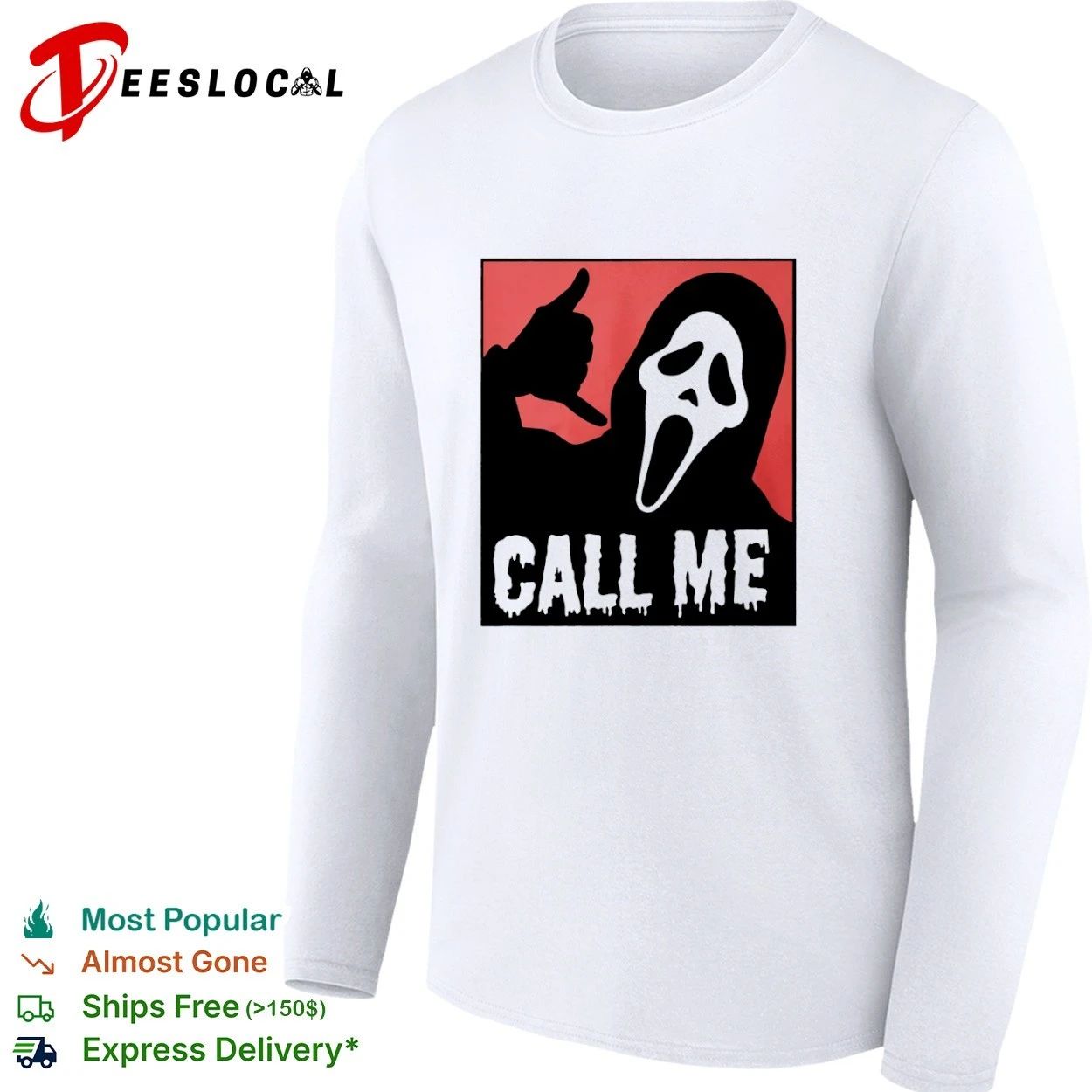 Scream Ghostface Call Me Horror Halloween T-shirt
