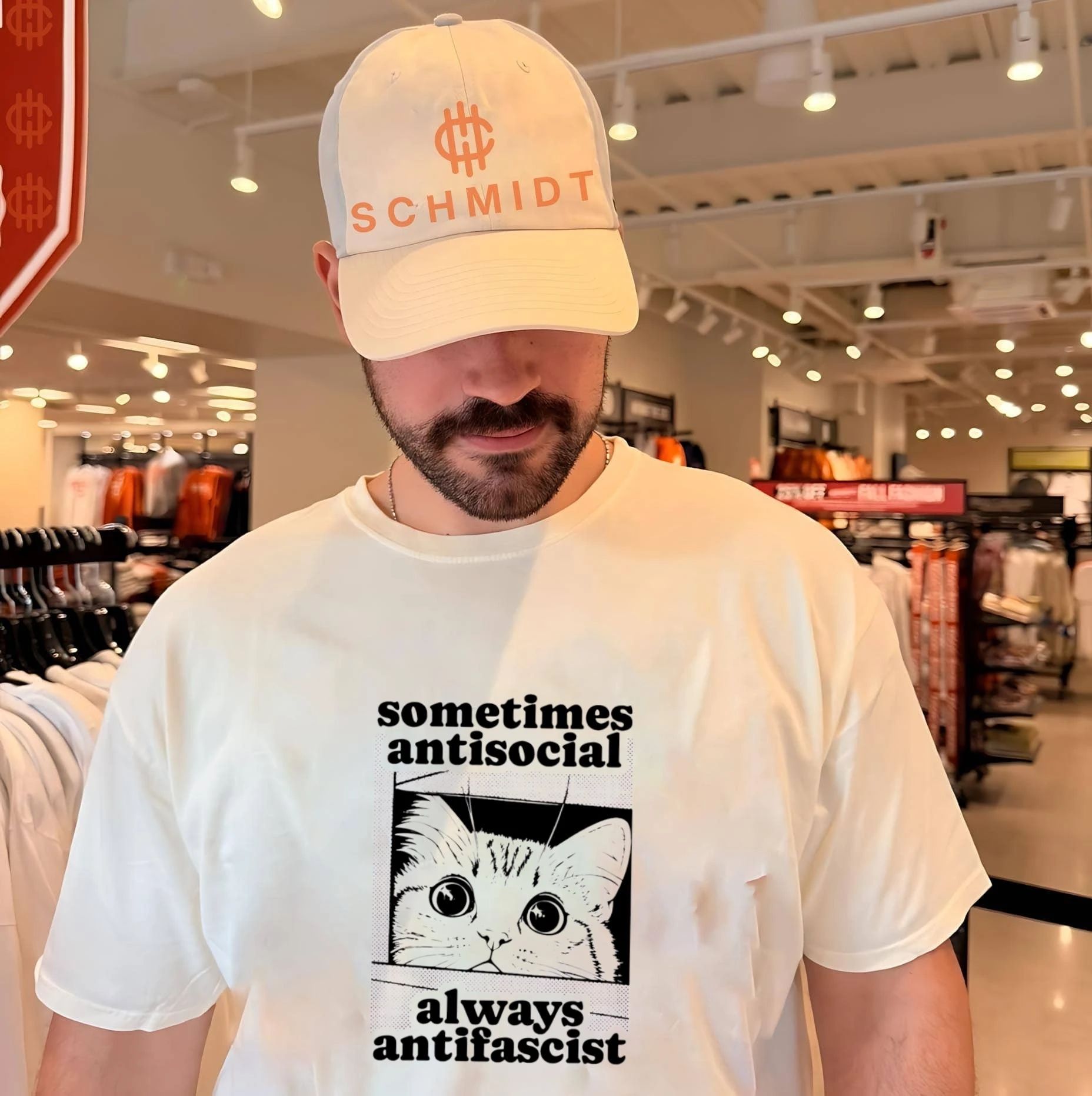 Cat sometimes antisocial always antifascist shirt