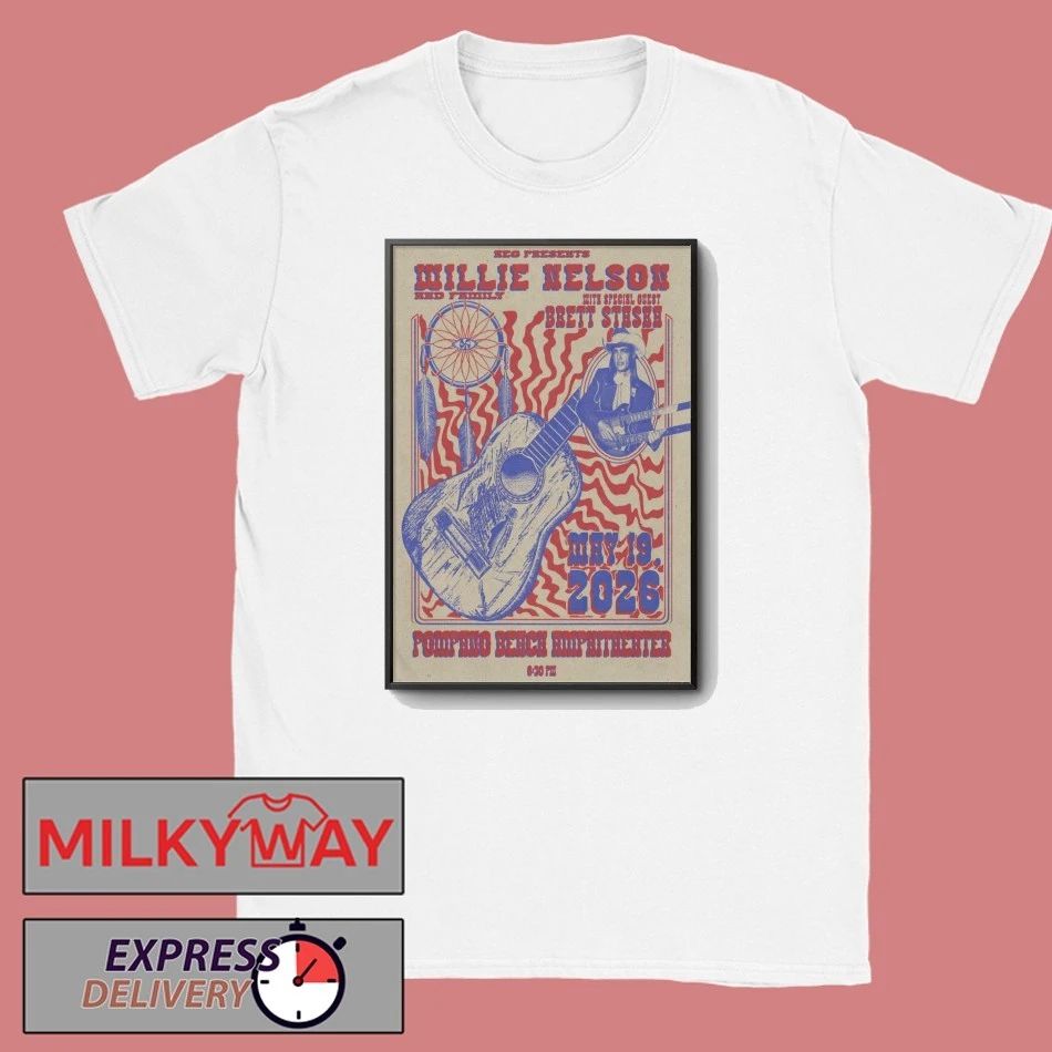Willie Nelson May 19 2026 Pompano Beach Amphitheater, Pompano Beach FL Poster shirt