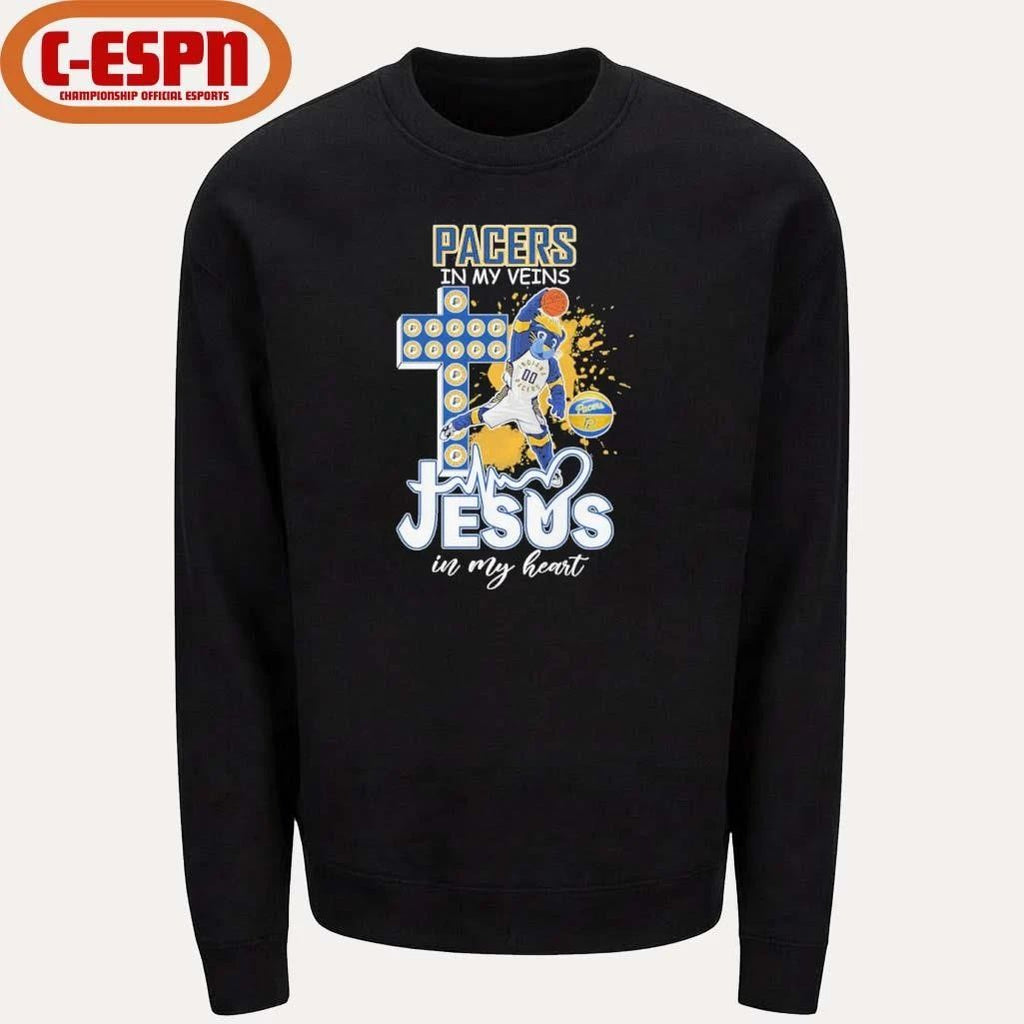 Indiana Pacers 2026 In My Veins Jesus In My Heart Shirt