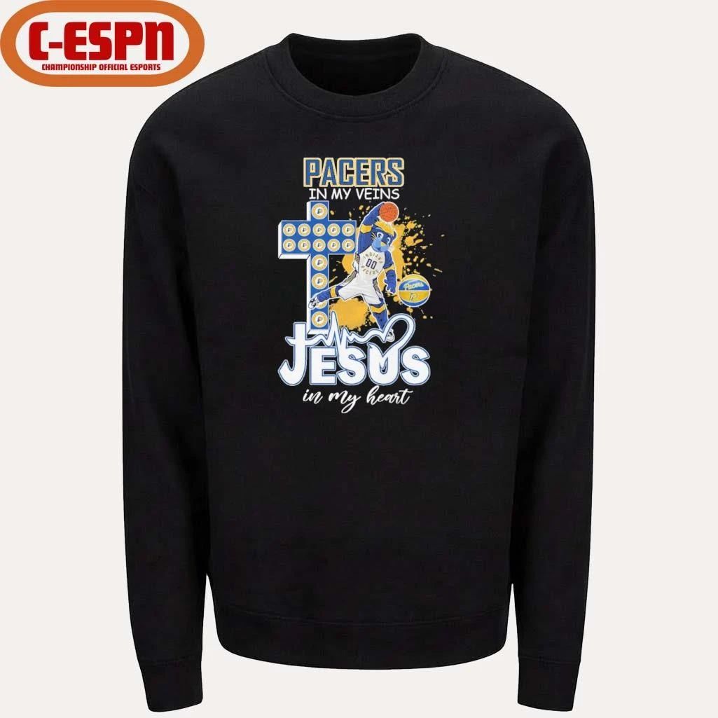 Indiana Pacers 2026 In My Veins Jesus In My Heart Shirt