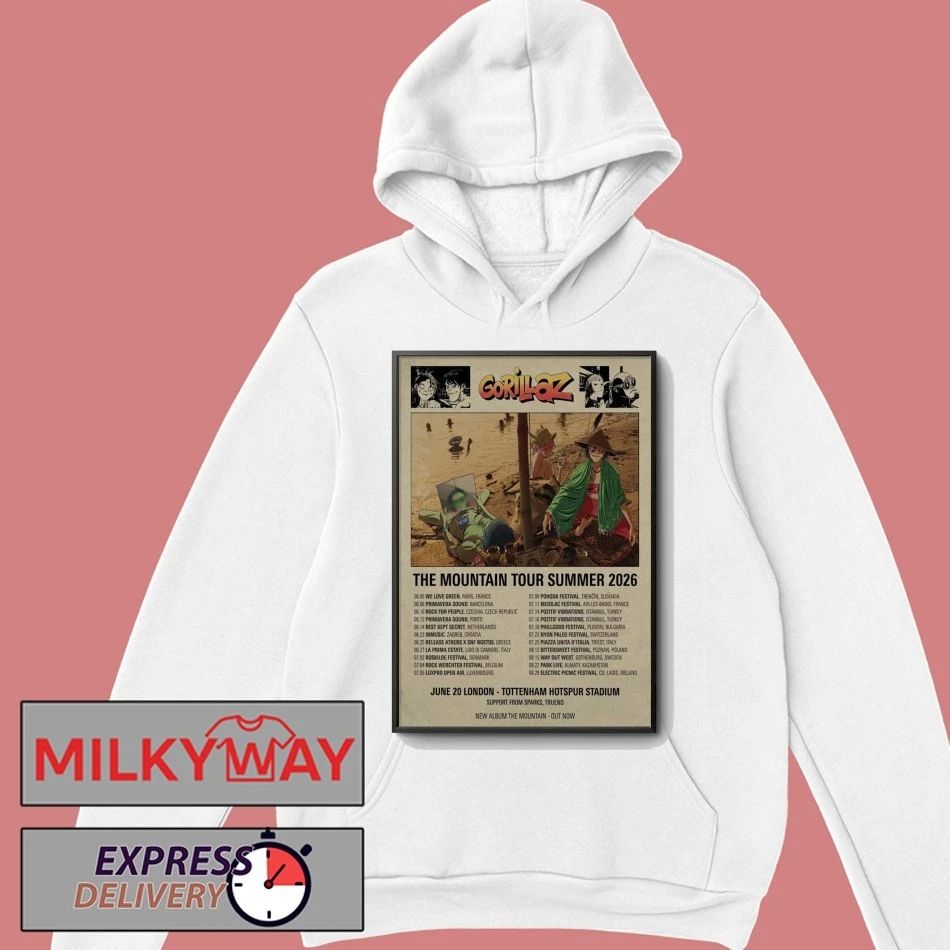 Gorillaz Poster The Mountain Tour Summer 2026 shirt
