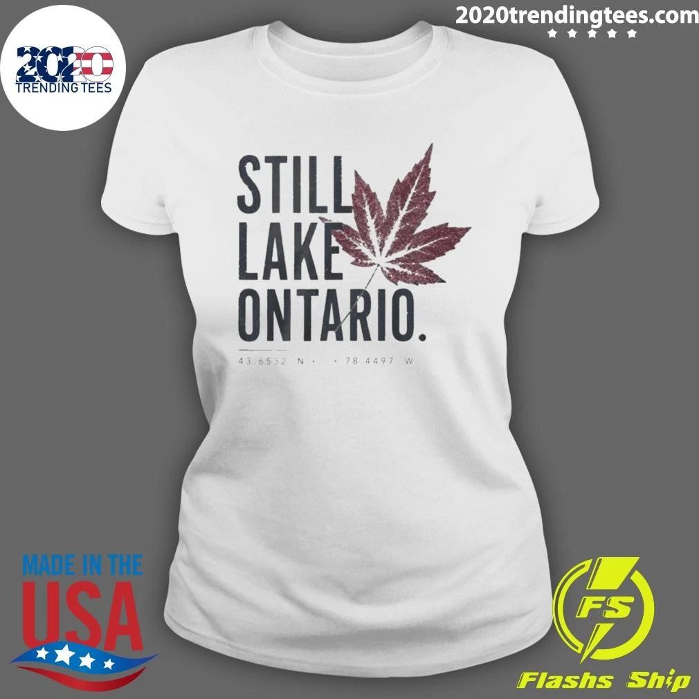 Still Lake Ontario With Coordinates Great Lakes Shirt