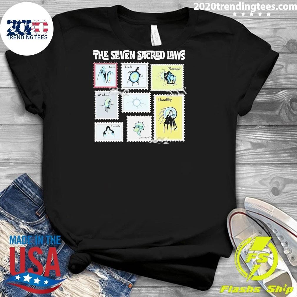Native American The Seven Sacred Laws Love, Truth, Respect, Wisdom, Humility, Honesty and Courage Shirt