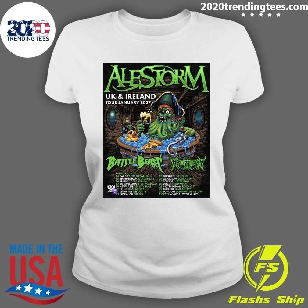 Battle Beast And Wizardthrone Join Alestorm for UK And Ireland January 2027 Tour Shirt