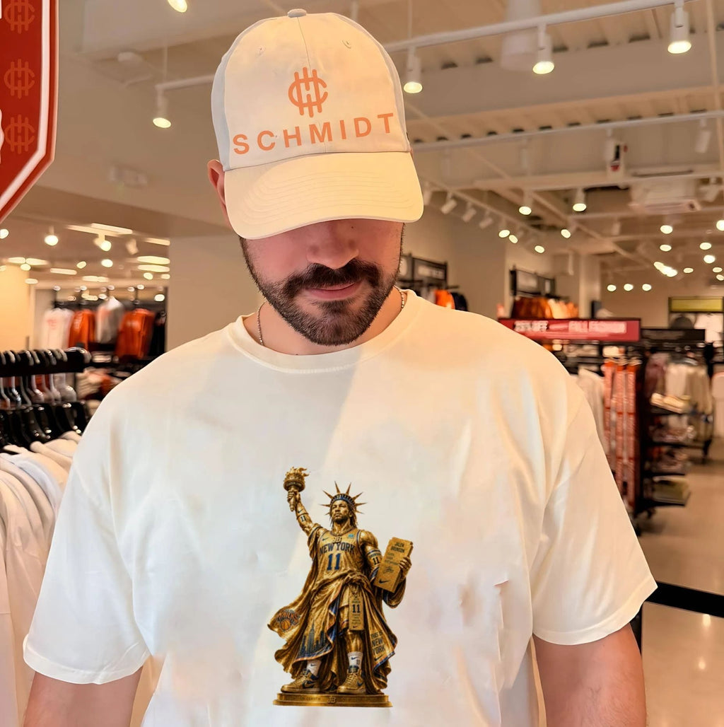 New York Knicks Jalen Brunson as Statue of Liberty illustrated shirt