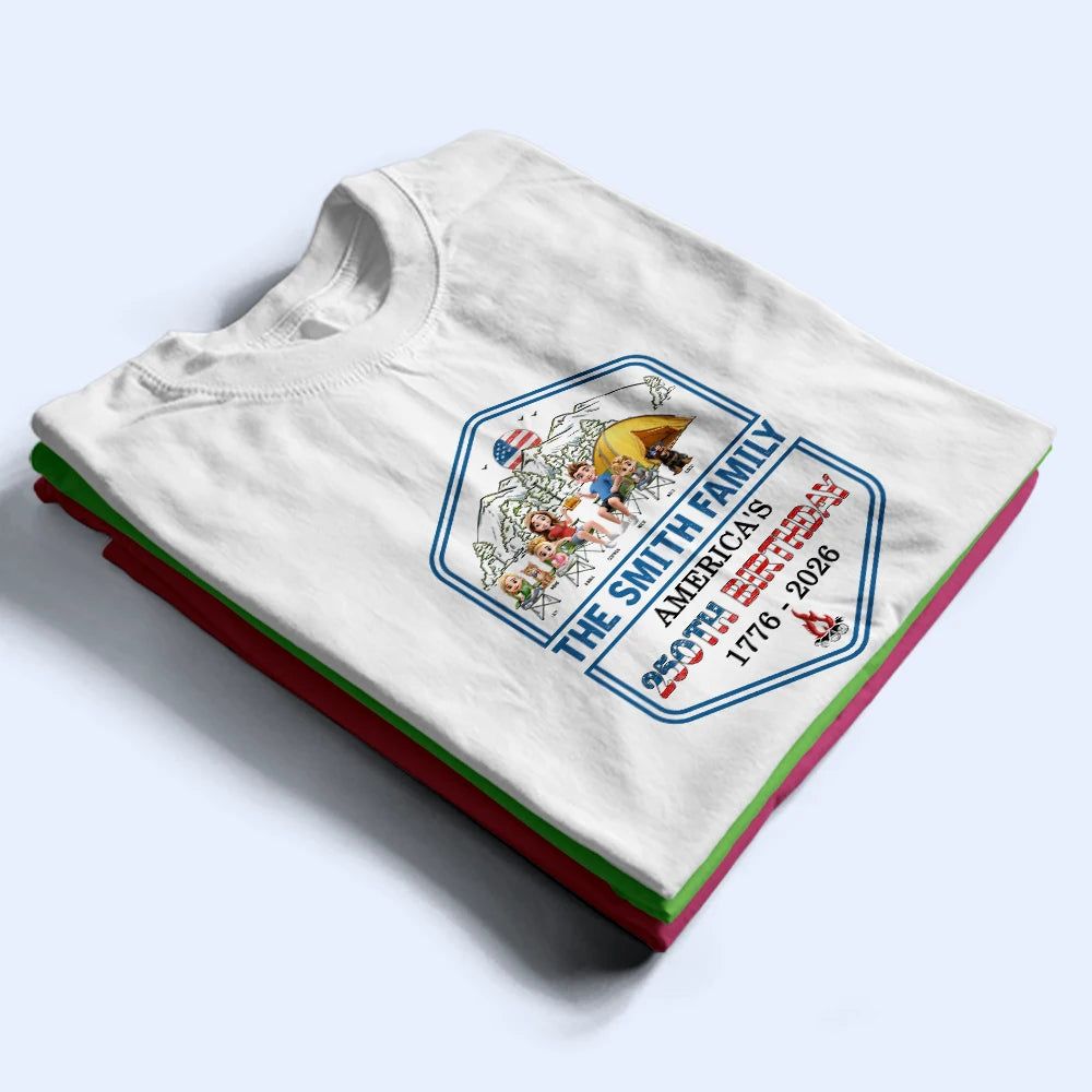 Stars And Stripes Family Camping - Personalized T Shirt
