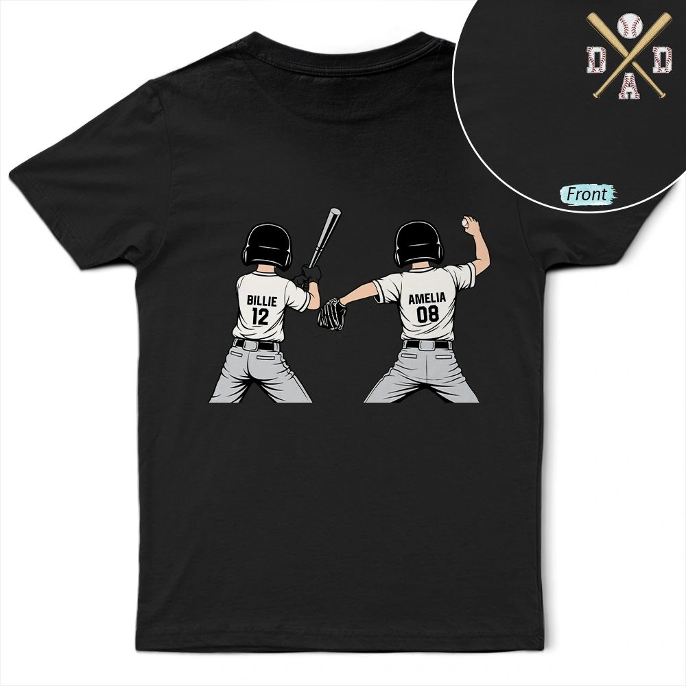 Baseball Dad Crossed Arrows - Personalized T Shirt