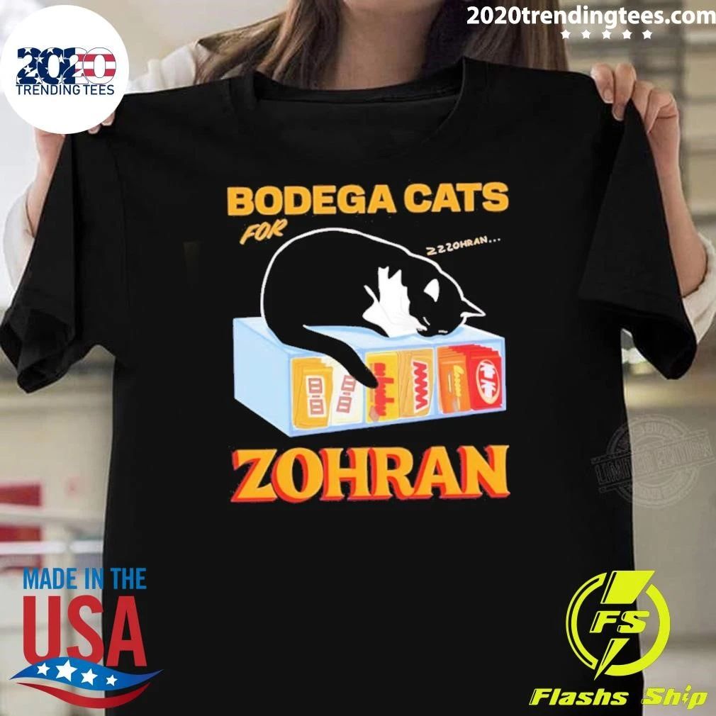 Bodega Cats For Zohran Cat Snack Kitty Shirt