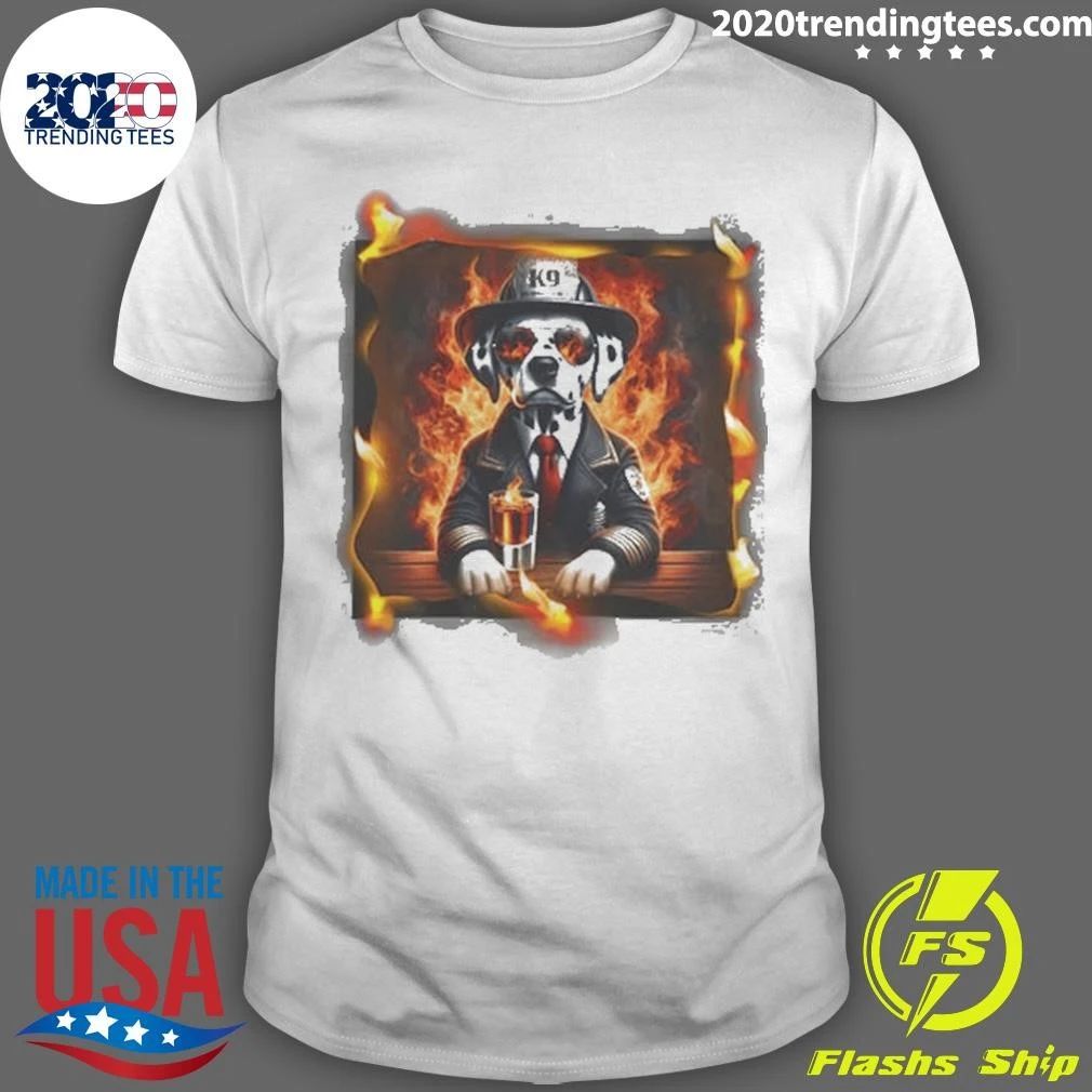 Firefighter Dalmatian Dog Dad Beer Tee Shirt