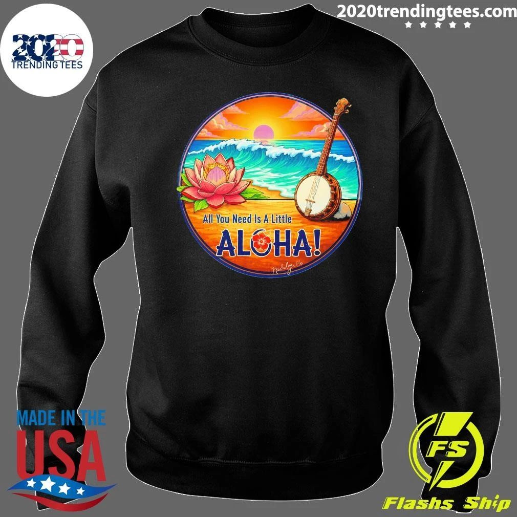 All You Need Is A Little Aloha Lotus Flower Tropical Tee Shirt