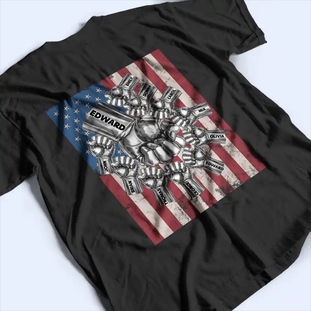Metal Effect Best Dad Grandpa Ever - Personalized T Shirt