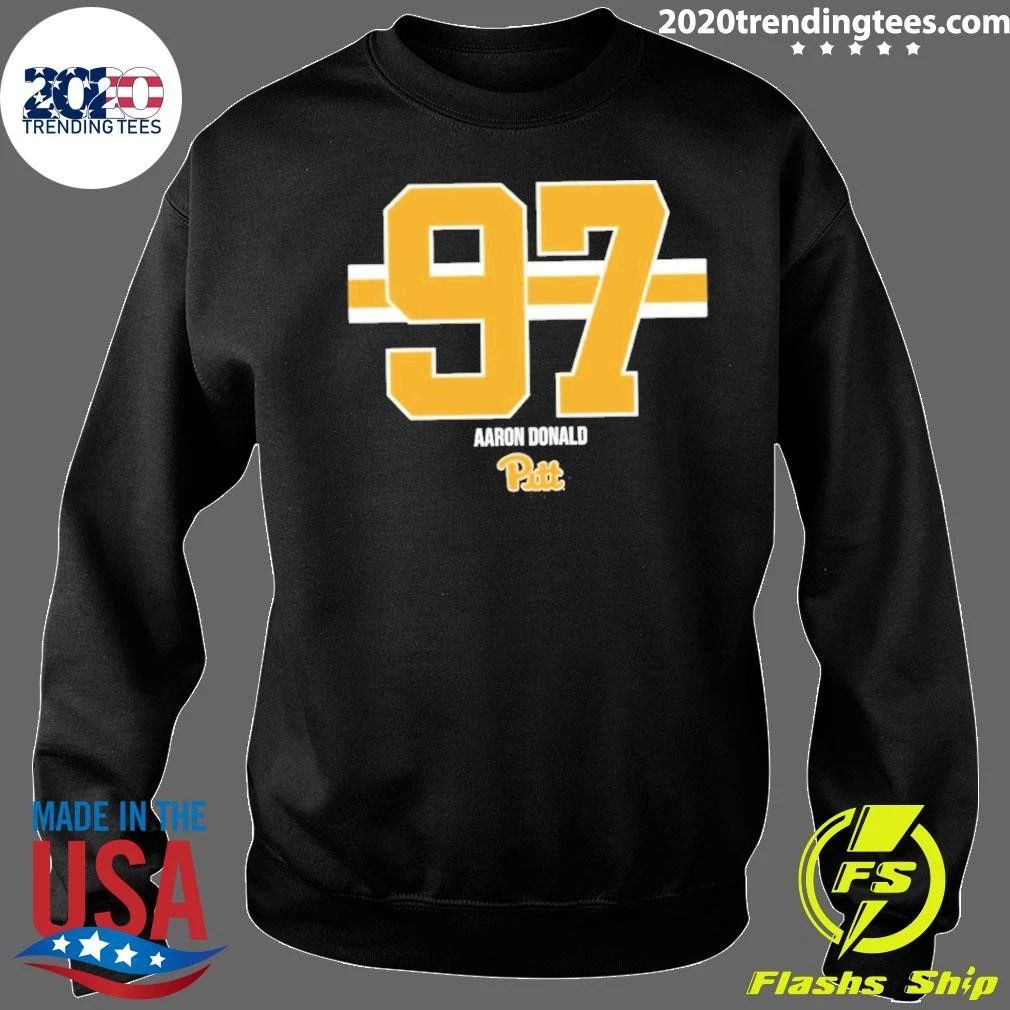 Aaron Donald 97 Pittsburgh Panthers Football Stripe Shirt
