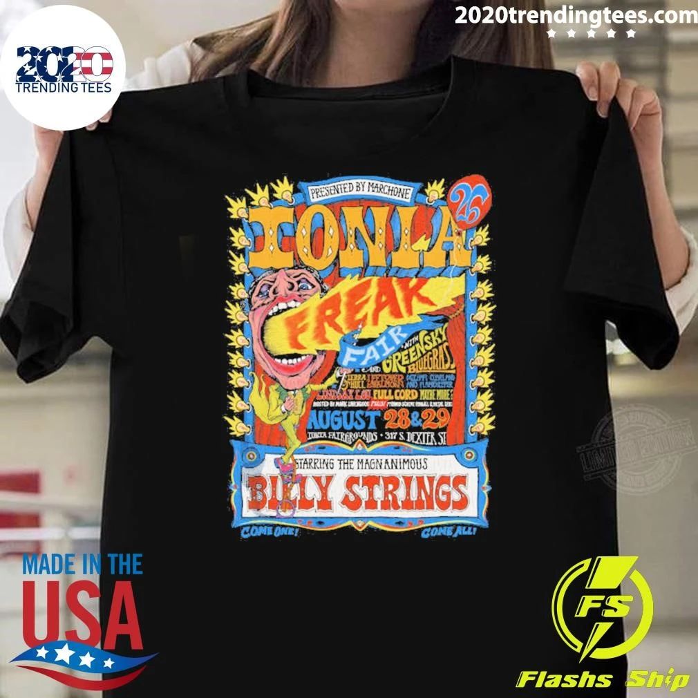 Billy Strings Confirms First-Ever Ionia Freak Fair At Ionia County Fairgrounds August 28 and 29 Shirt