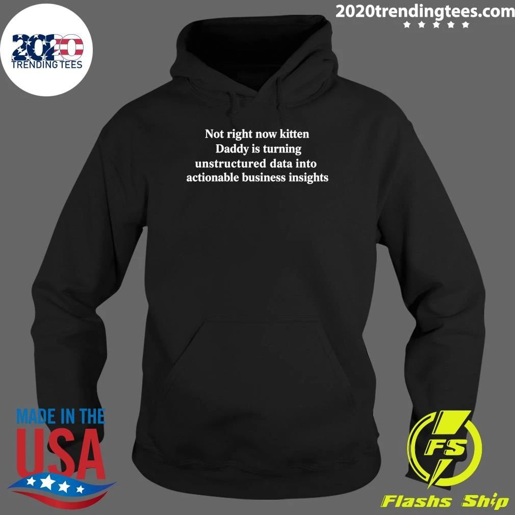Not Right Now Kitten Daddy Is Turning Unstructured Data Into Actionable Business Insights Shirt