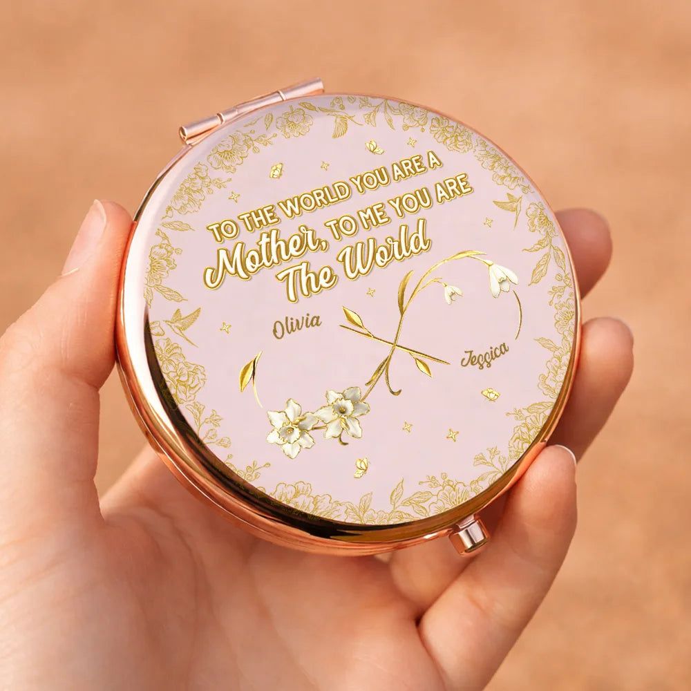 Mom And Daughter Forever Linked Together - Personalized Compact Mirror