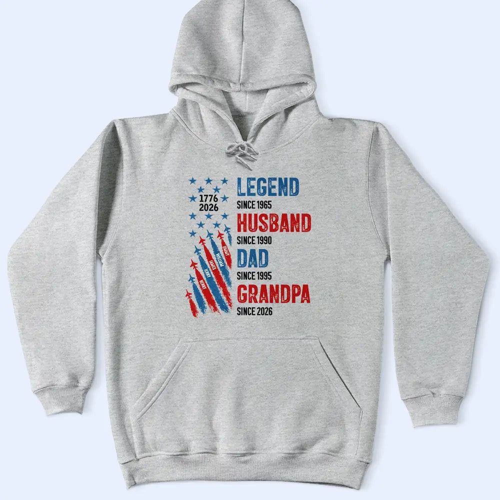 Legend Husband Dad Grandpa With Kid Names - Personalized T Shirt
