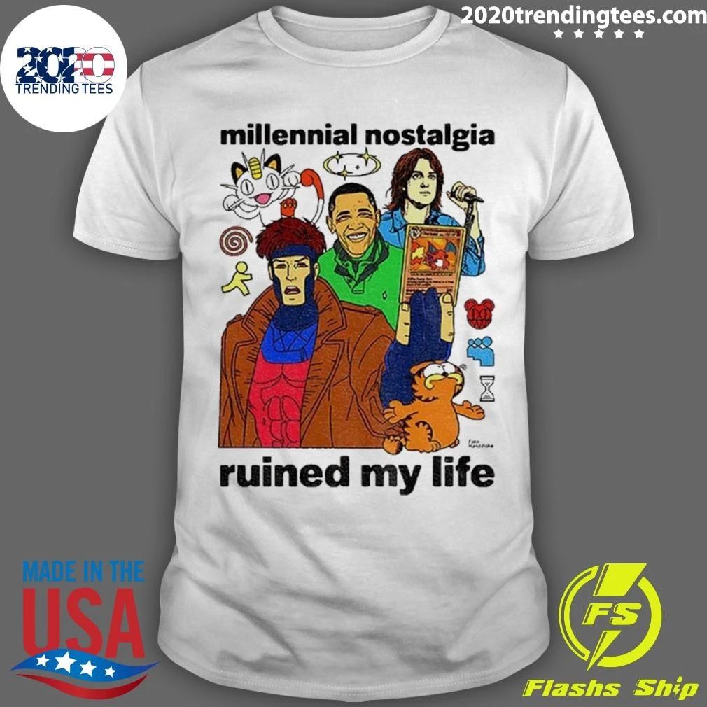 Millennial Nostalgia Ruined My Life Cartoon Character Shirt