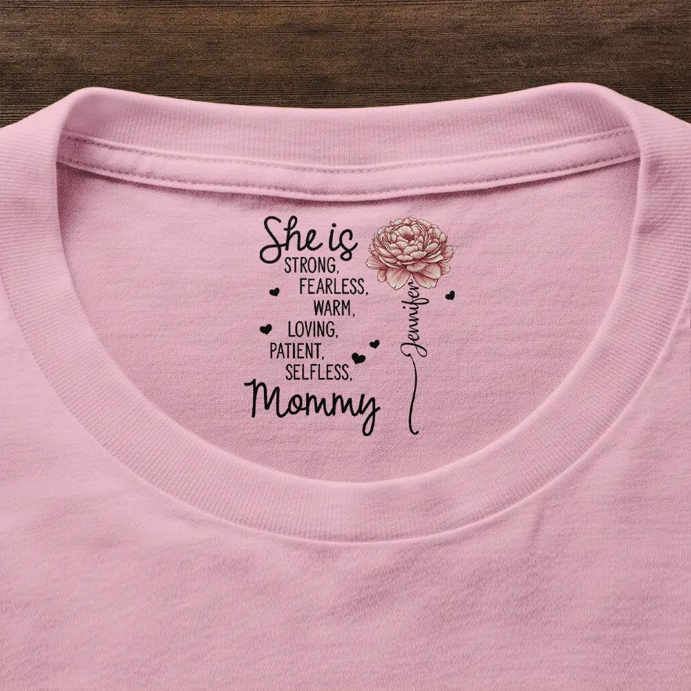 She Is Mom - Personalized T Shirt