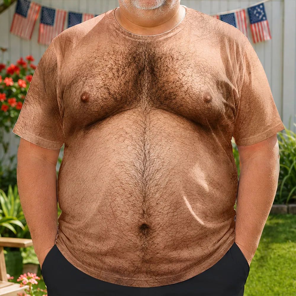 Funny 3D Hairy Body Swimsuit - Personalized Full Print T Shirt