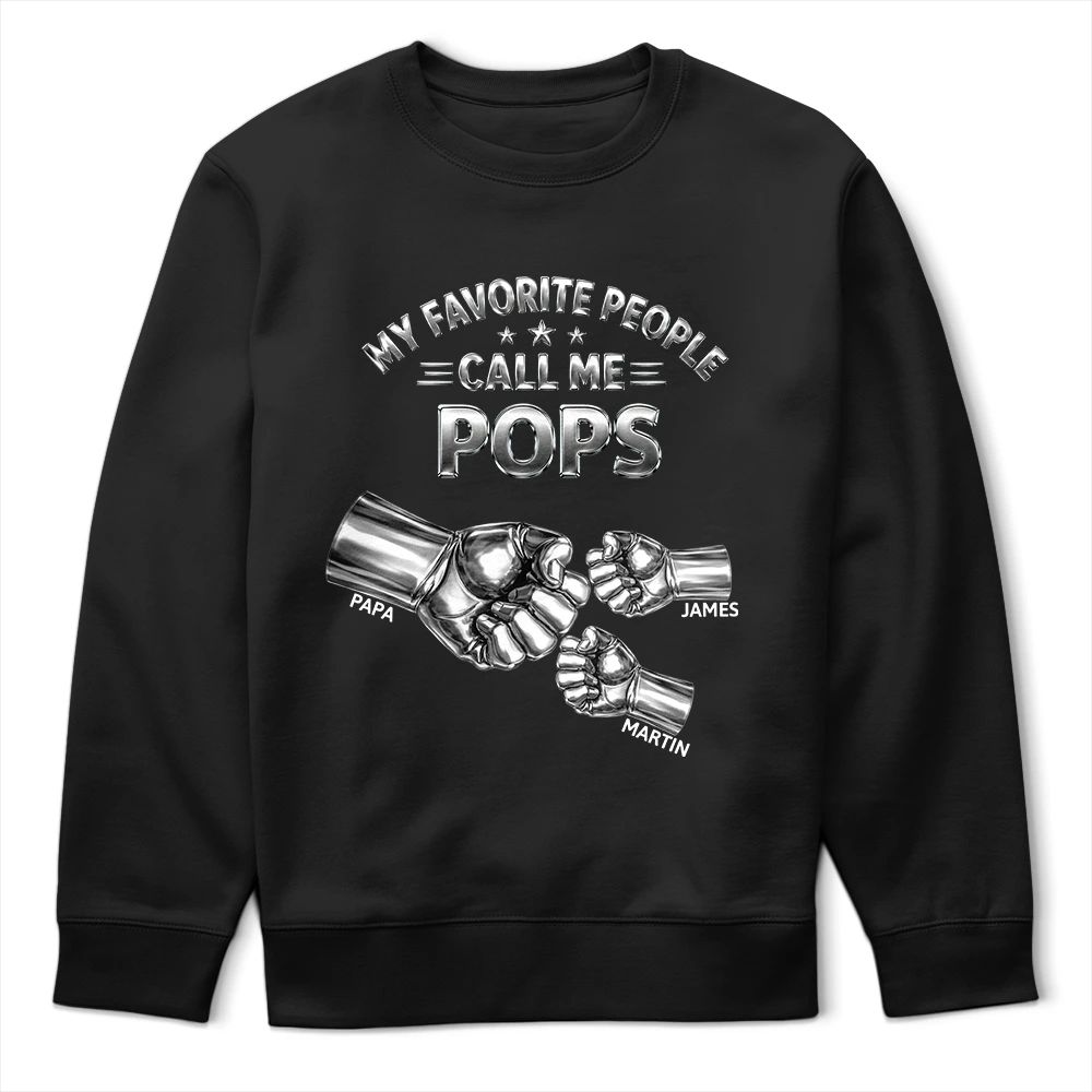 Metal Effect My Favorite People Call Me Papa - Personalized T Shirt