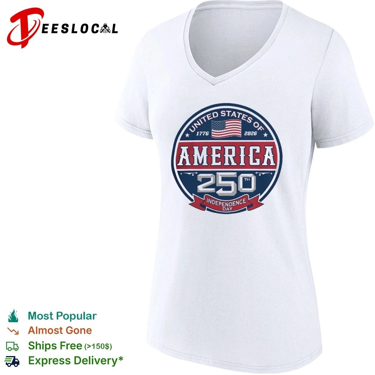 USA of America 1776 2026 250th Independence Day Official T-shirt
