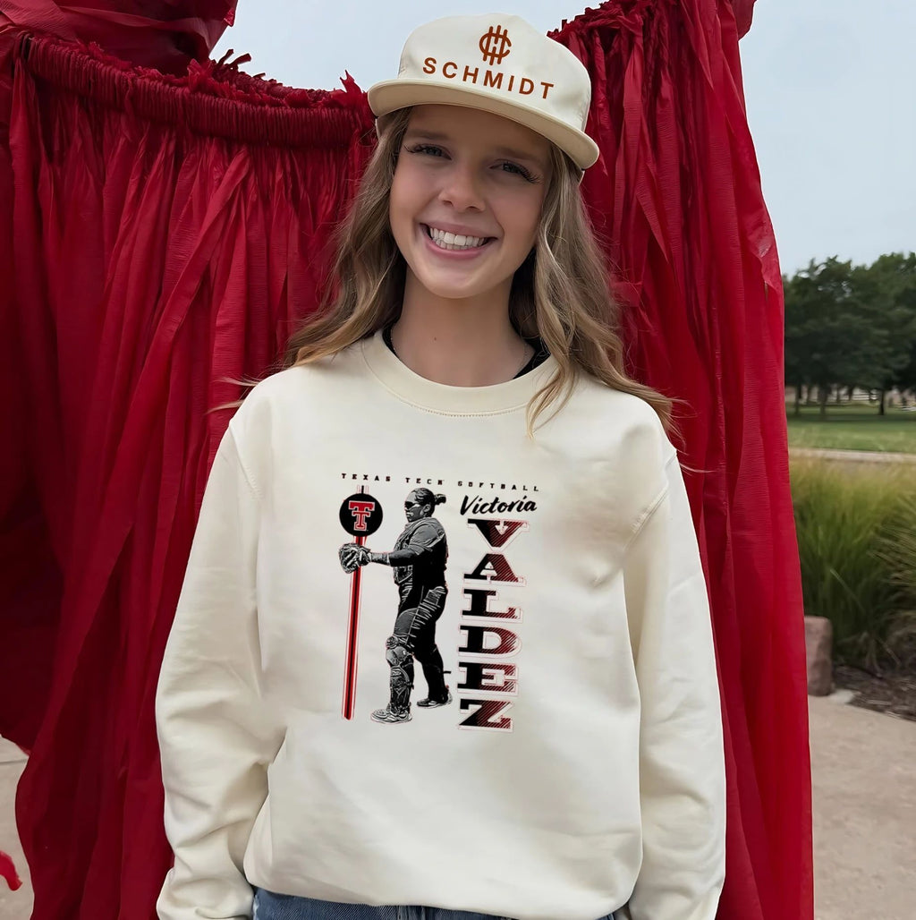 Texas Tech Softball Victotia Valdez posing shirt