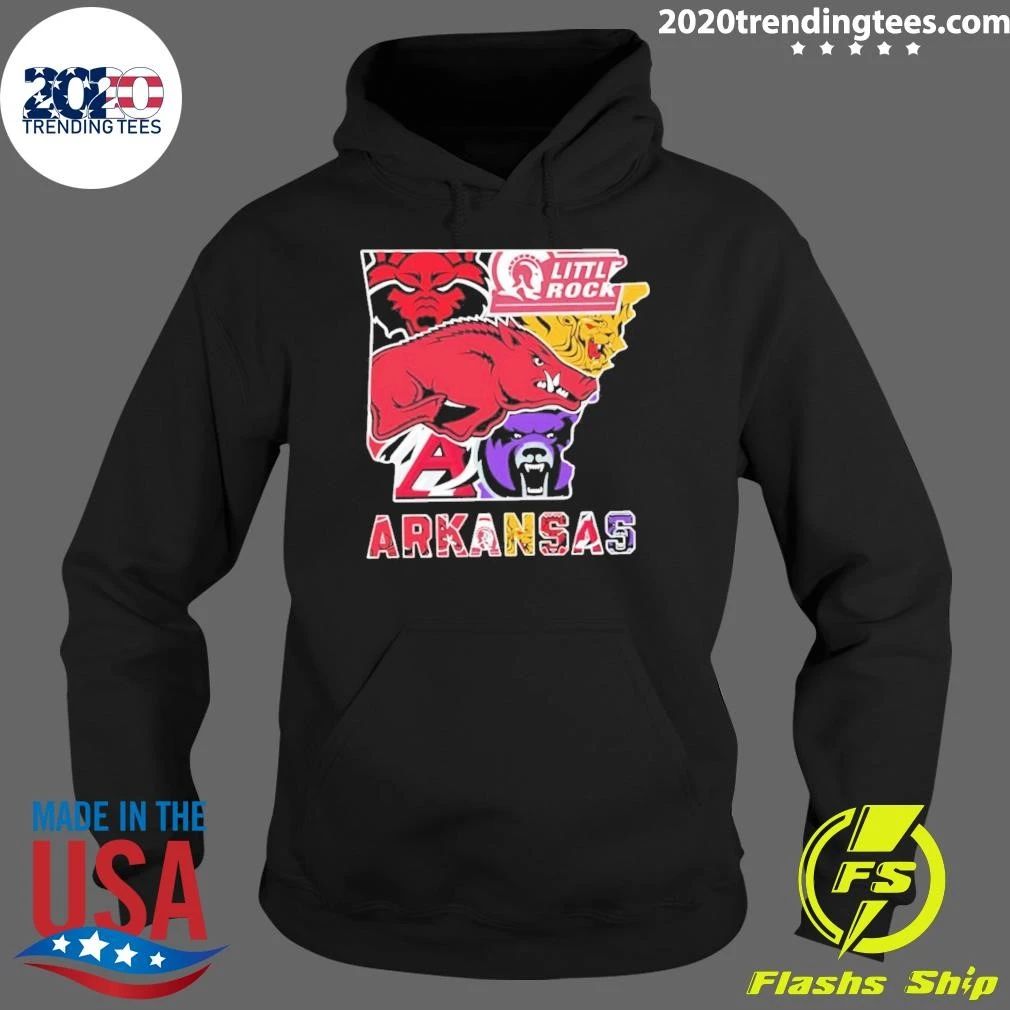 Arkansas Sports Teams Collage Logo Map 2026 Shirt