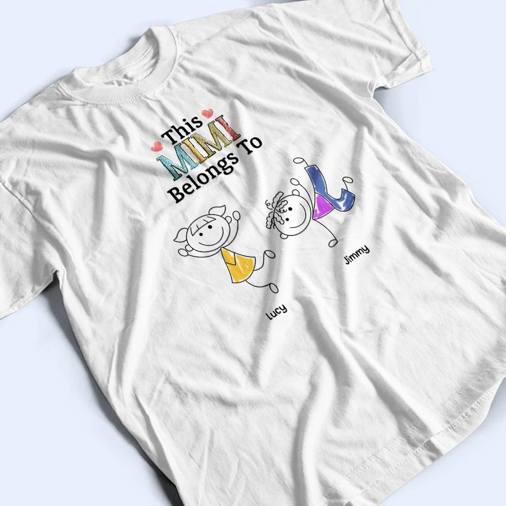 This Grandma Mommy Belongs To Funny Stick Figures - Personalized T Shirt
