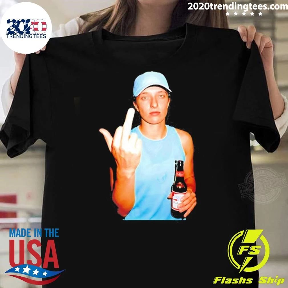 Iga Swiatek Middle Finger Budweiser Tennis Beer Shirt