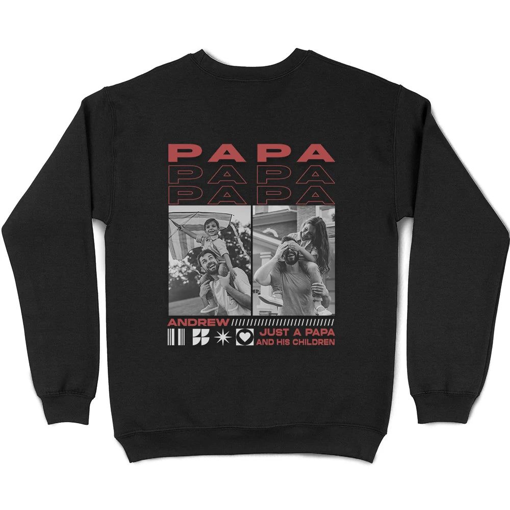 Custom Photo Just A Dad And His Girl Boy - Personalized T Shirt