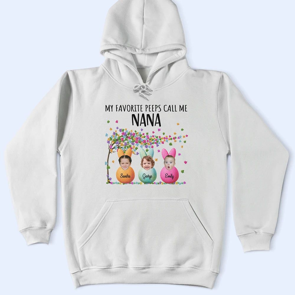 Custom Photo My Favorite Peeps Call Me Grandma - Personalized T Shirt