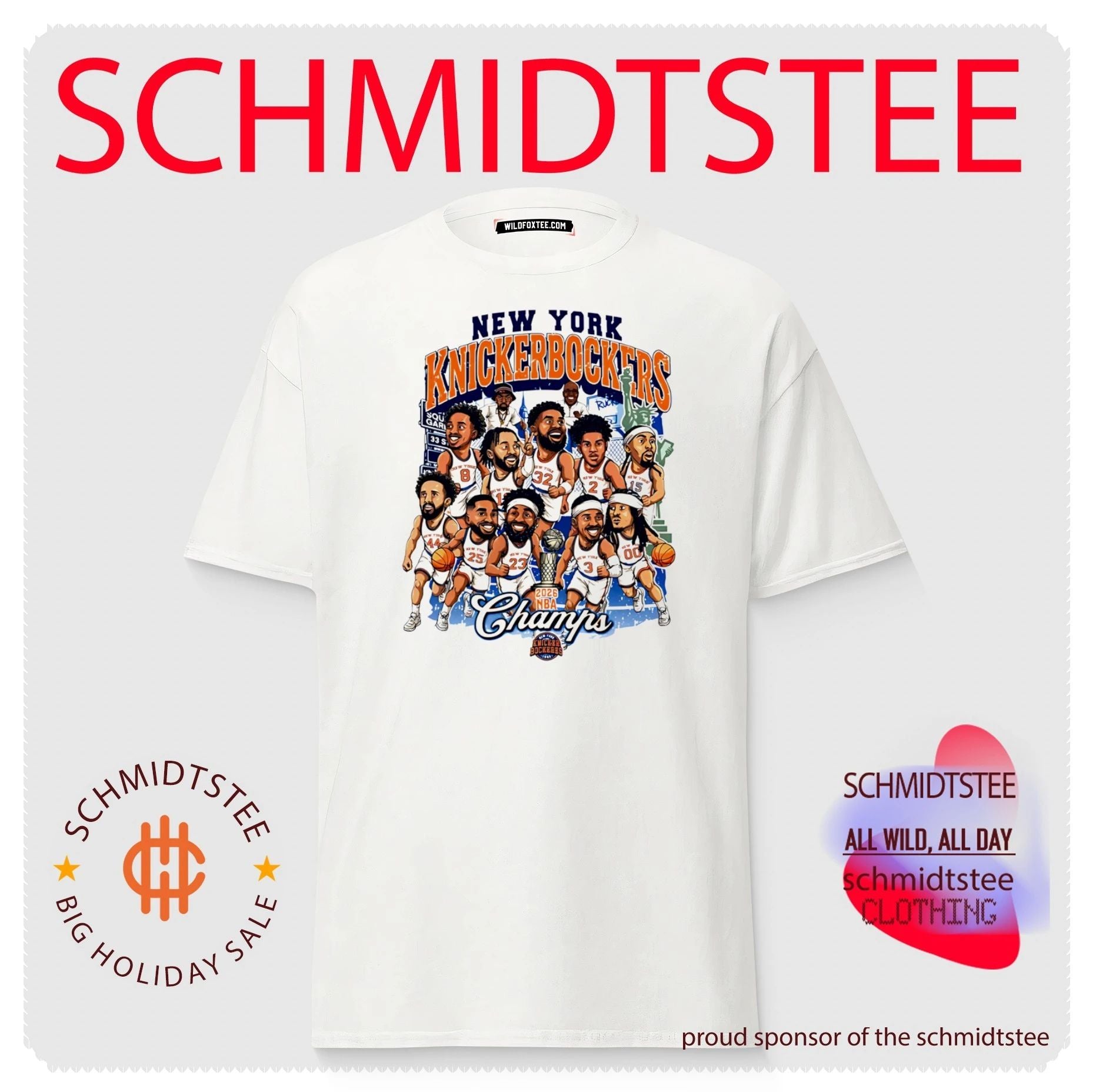 New York Knicks 2026 Champions Knickerbockers caricature shirt