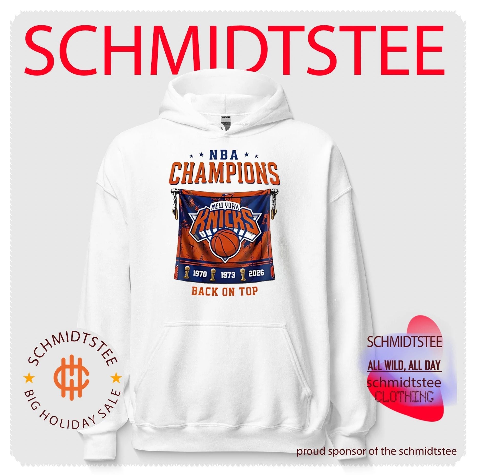 New York Knicks NBA Champions back on top 3 trophies shirt