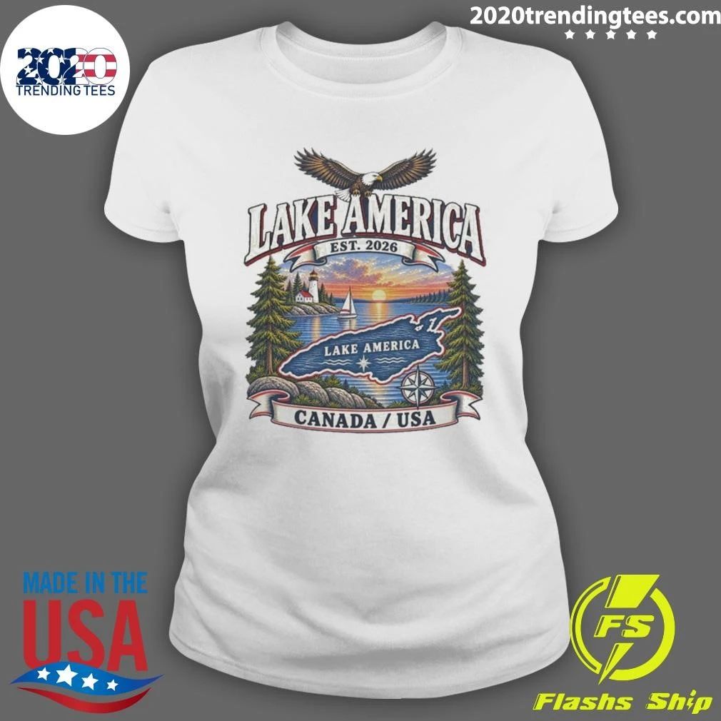 Lake America Est. 2026 Great Lakes Graphic Patriotic USA shirt
