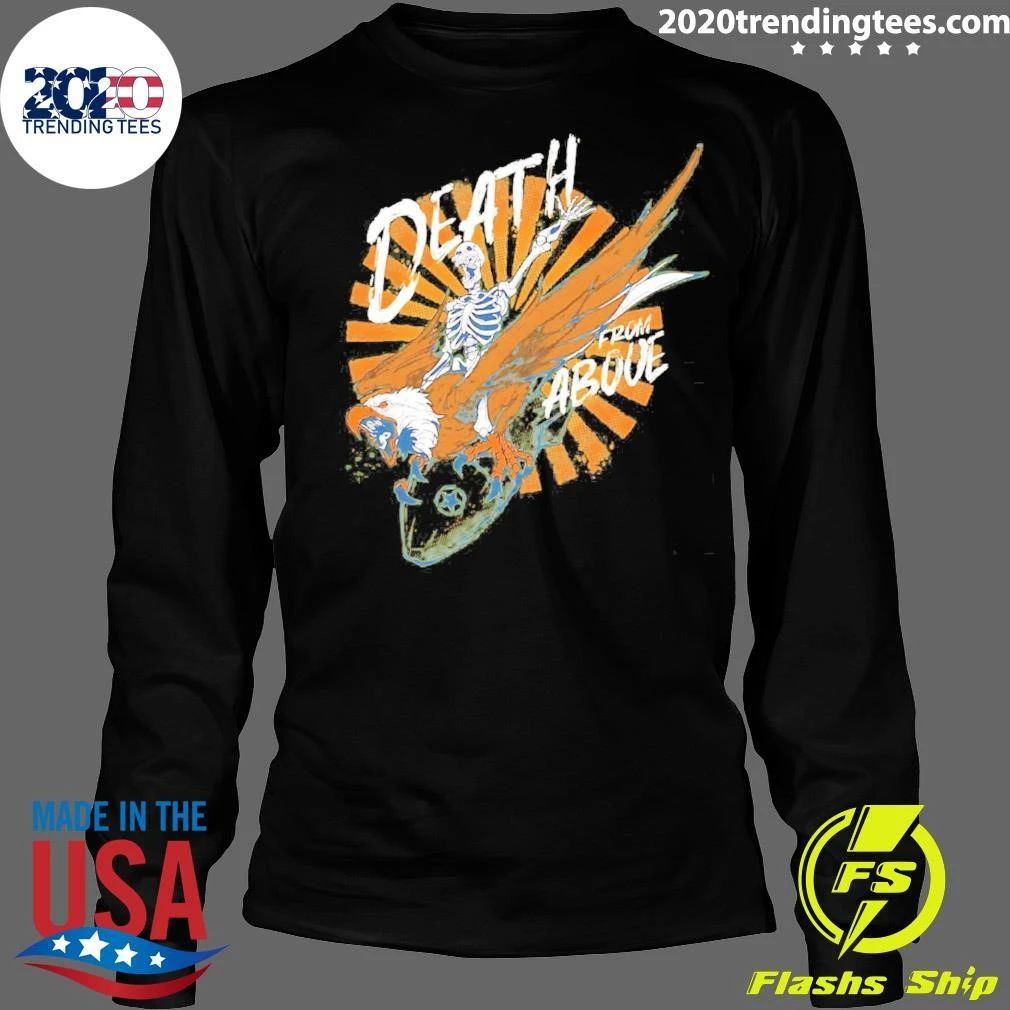 Death From Above Skeleton Riding Bald Eagle Shirt