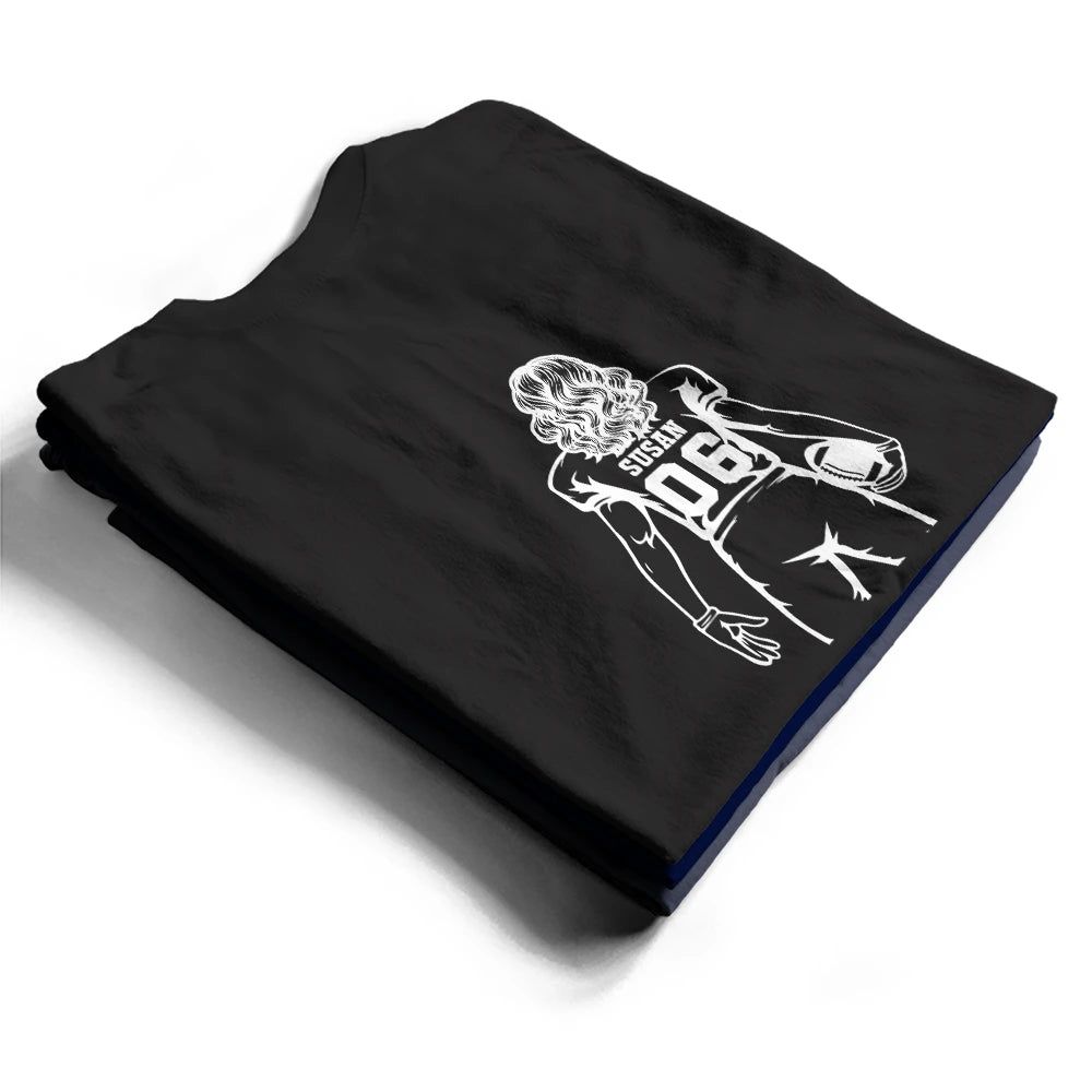 American Football Dad Mom Kids Backside - Personalized T Shirt