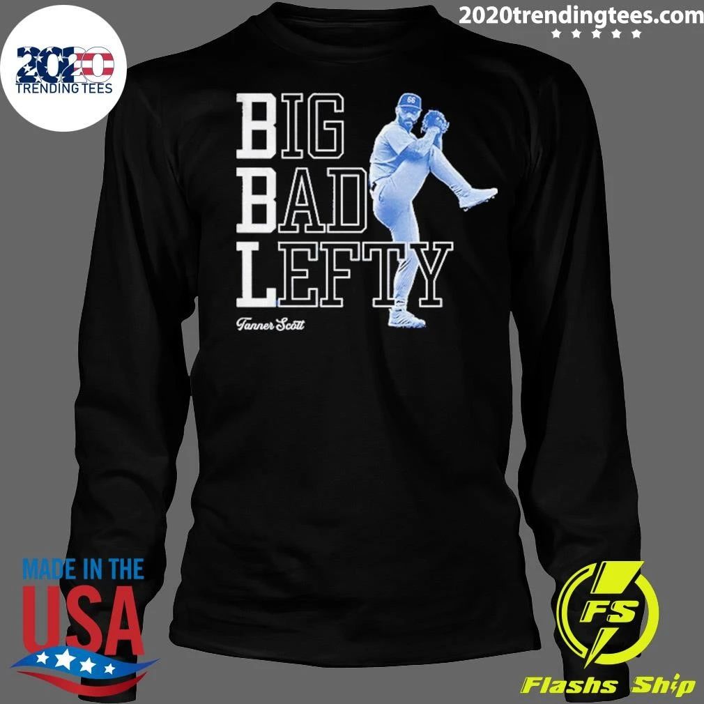 Miguel Rojas Wearing Tanner Scott Big Bad Lefty Shirt