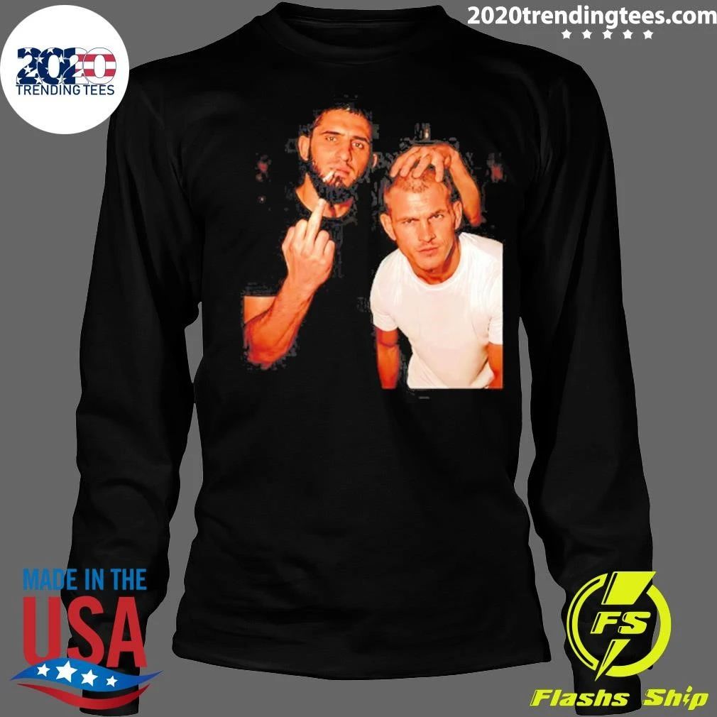 Islam Makhachev And Sean Strickland Ufc Middle Finger Smoking Shirt