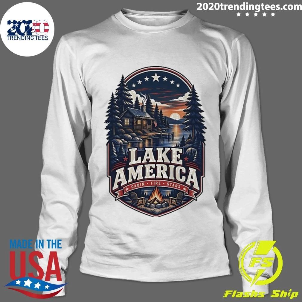 Lake America Cabin Fire Stars camping 2026 Shirt