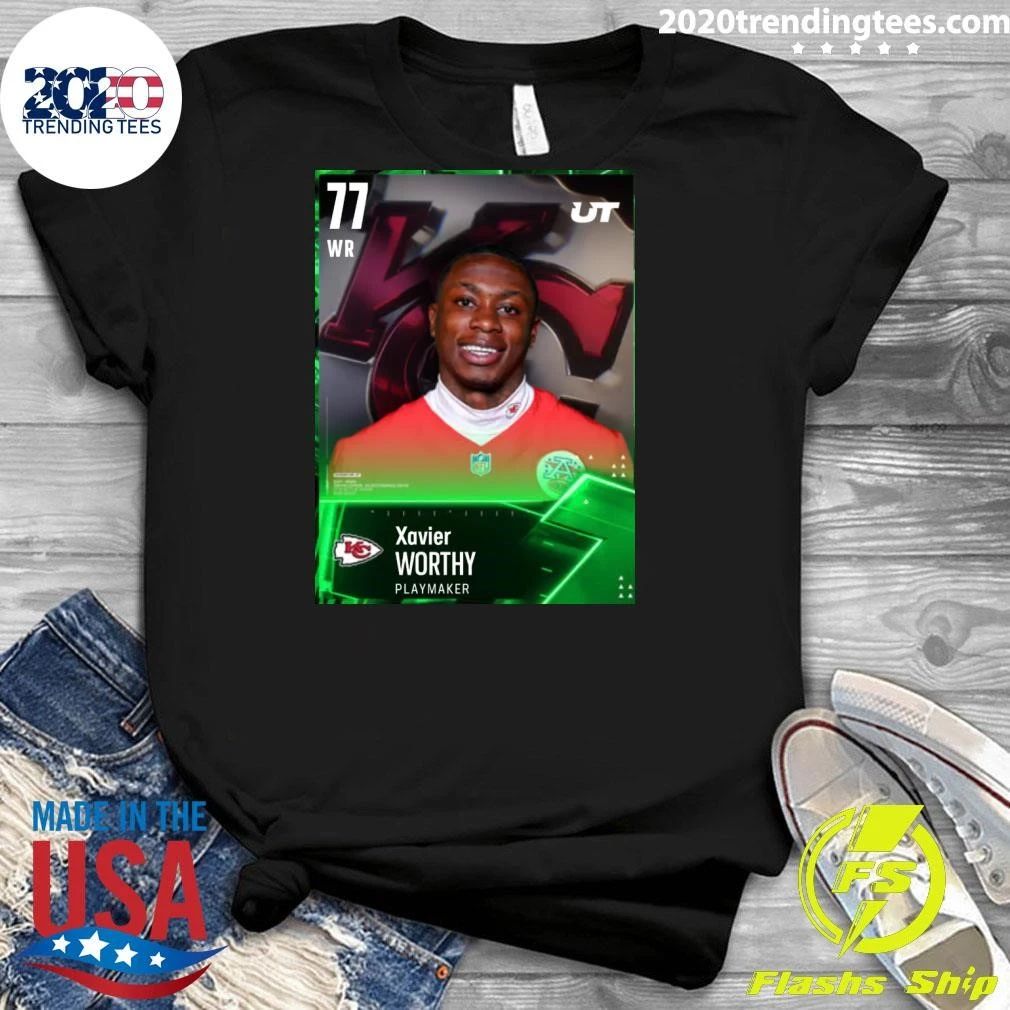 Xavier Worthy Kansas City Chiefs WR #77 Playmaker Portrait Graphic Shirt