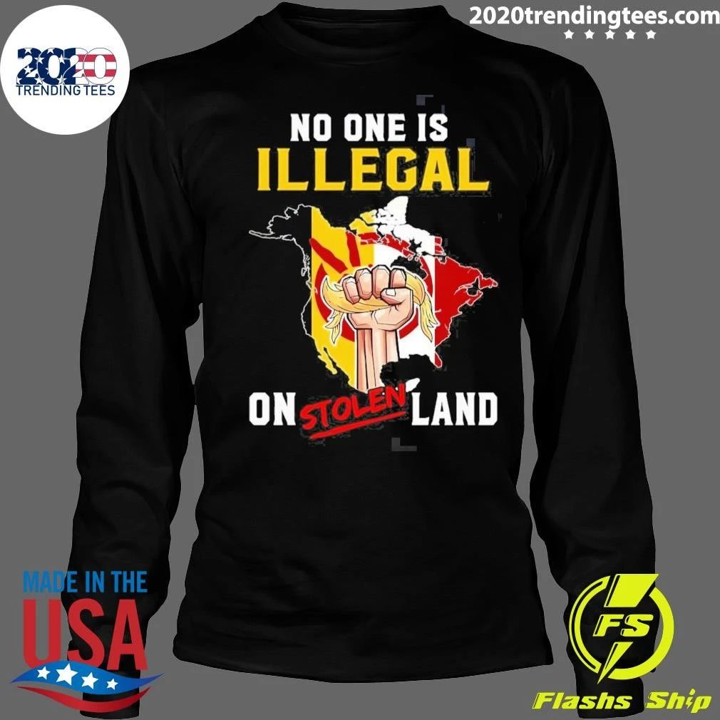 American Indian Movement No One Is Illegal On Stolen Land Tee Shirt