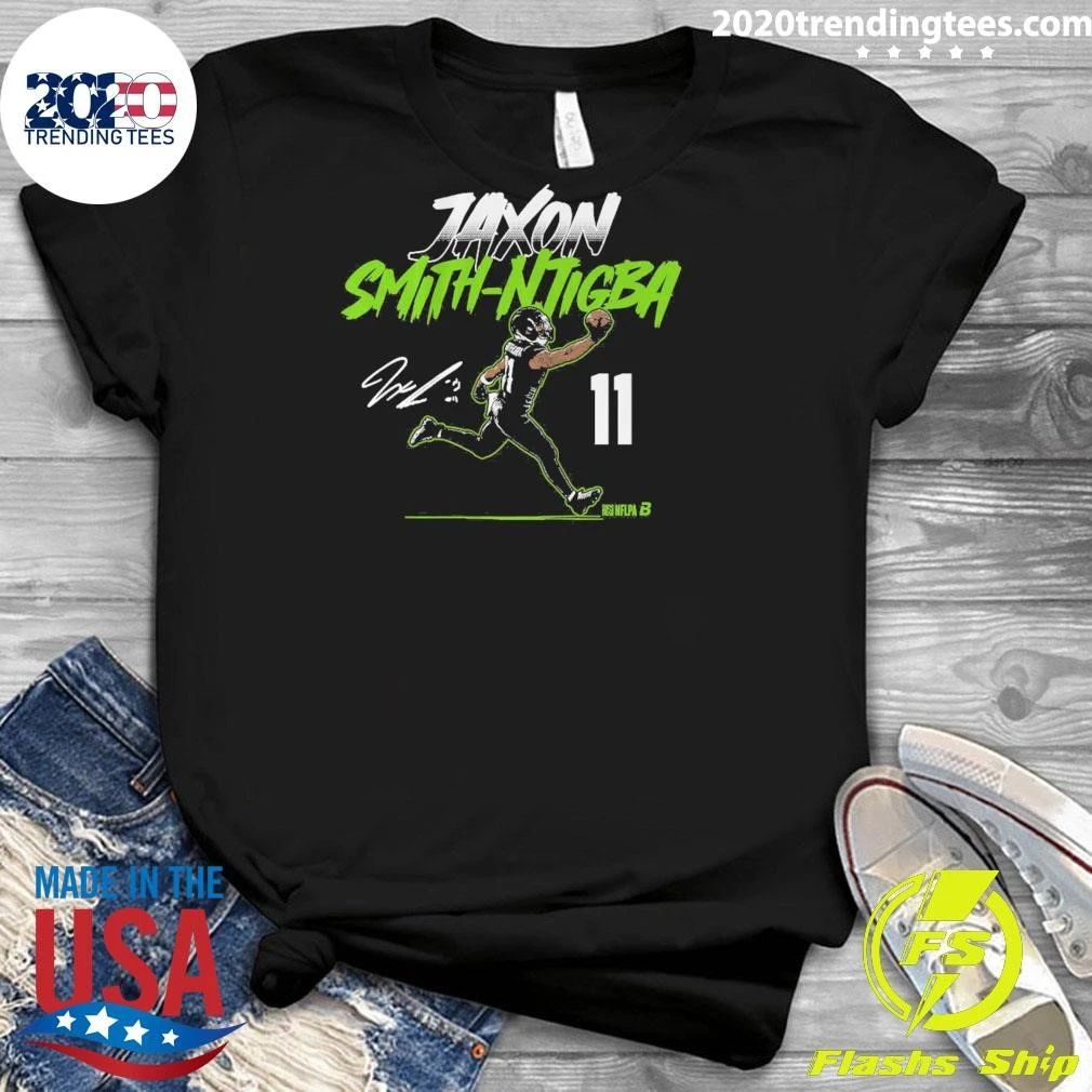Jaxon Smith-Njigba Name Number Pose Signature Shirt