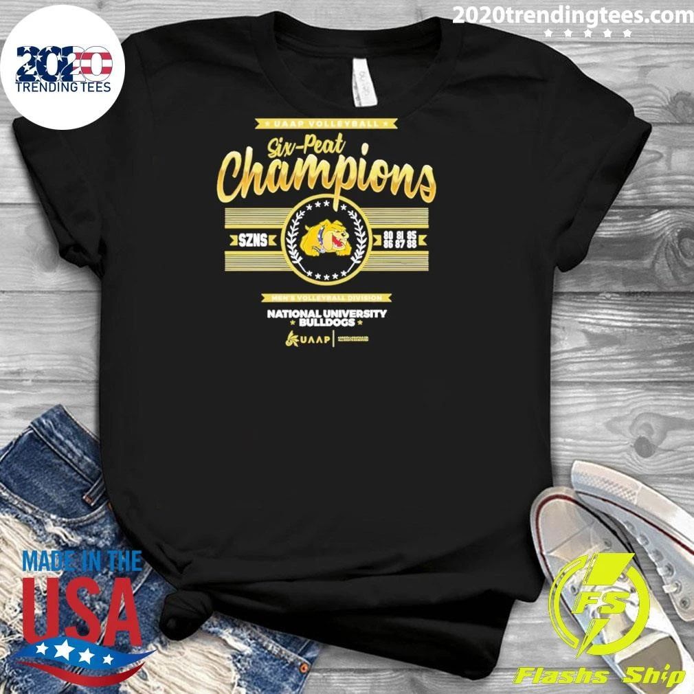 National University Bulldogs Uaap Season 88 Men’s Volleyball Six-peat Championship Shirt