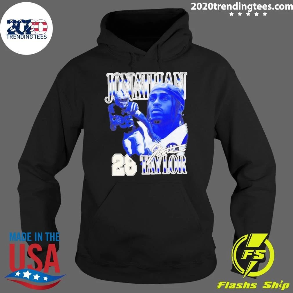 Jonathan Taylor 28 Indianapolis Colts Football 90s Bootleg Signature Shirt