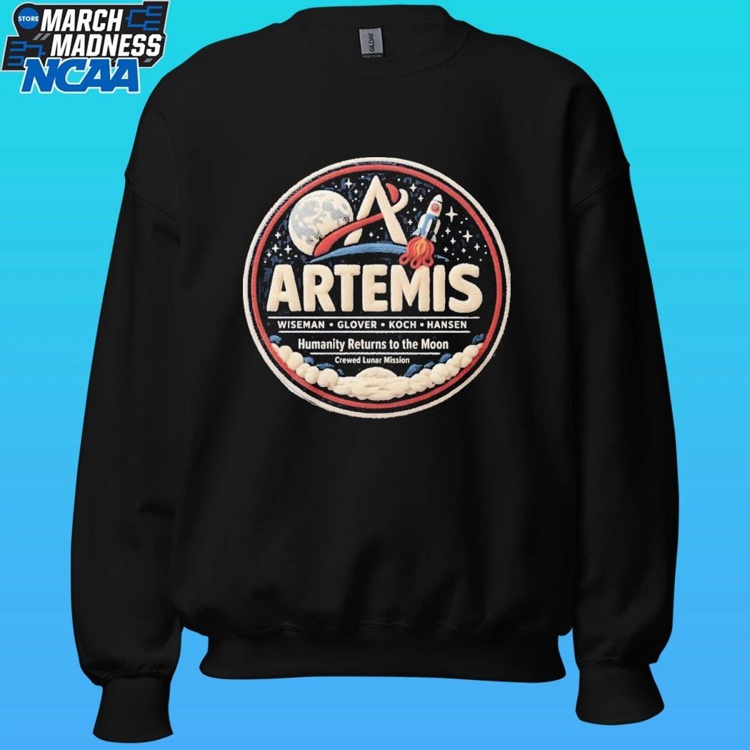 Artemis 2 Mission Faux Lunar Patch NASA Shirt