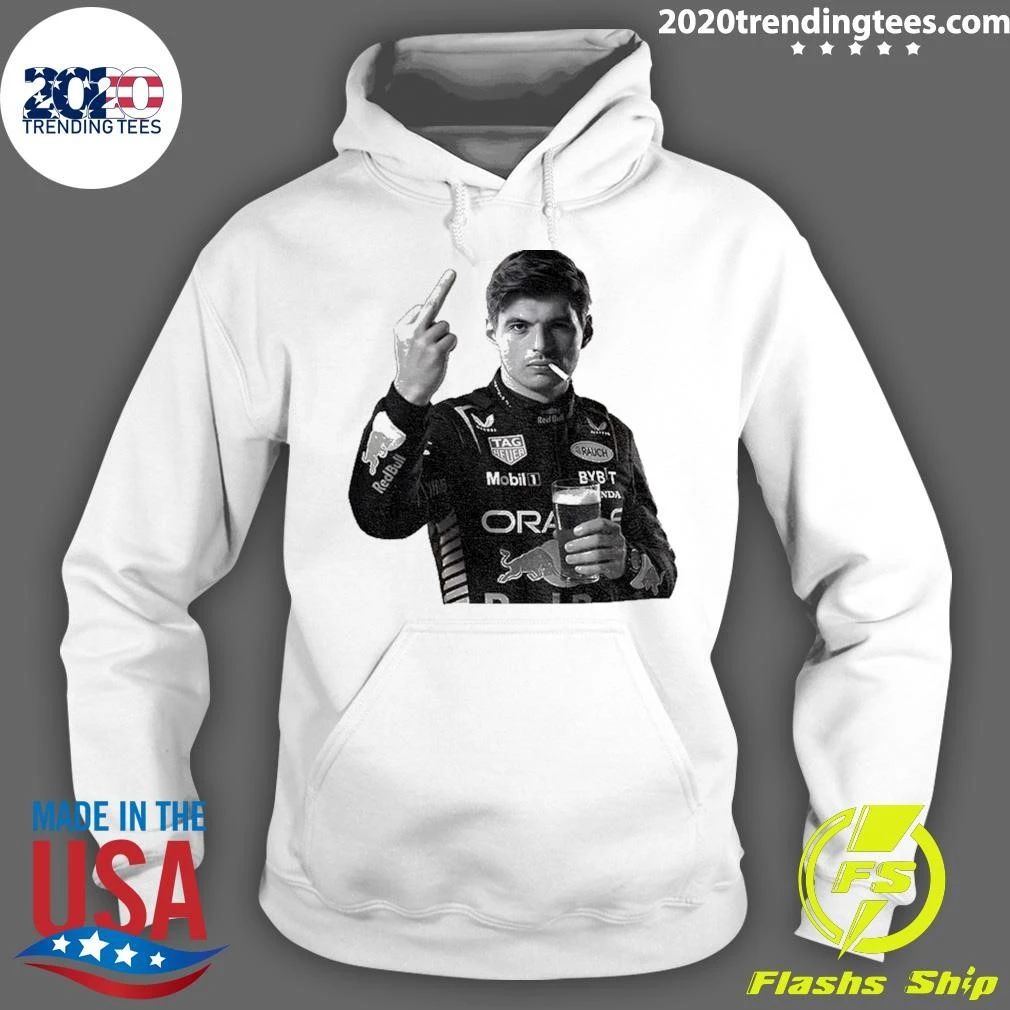 Max Verstappen Formula One Racing Beer Smoking Middle Finger Shirt