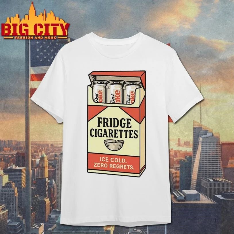 Fridge Cigarette Pack Ice cold zero regrets T-shirt