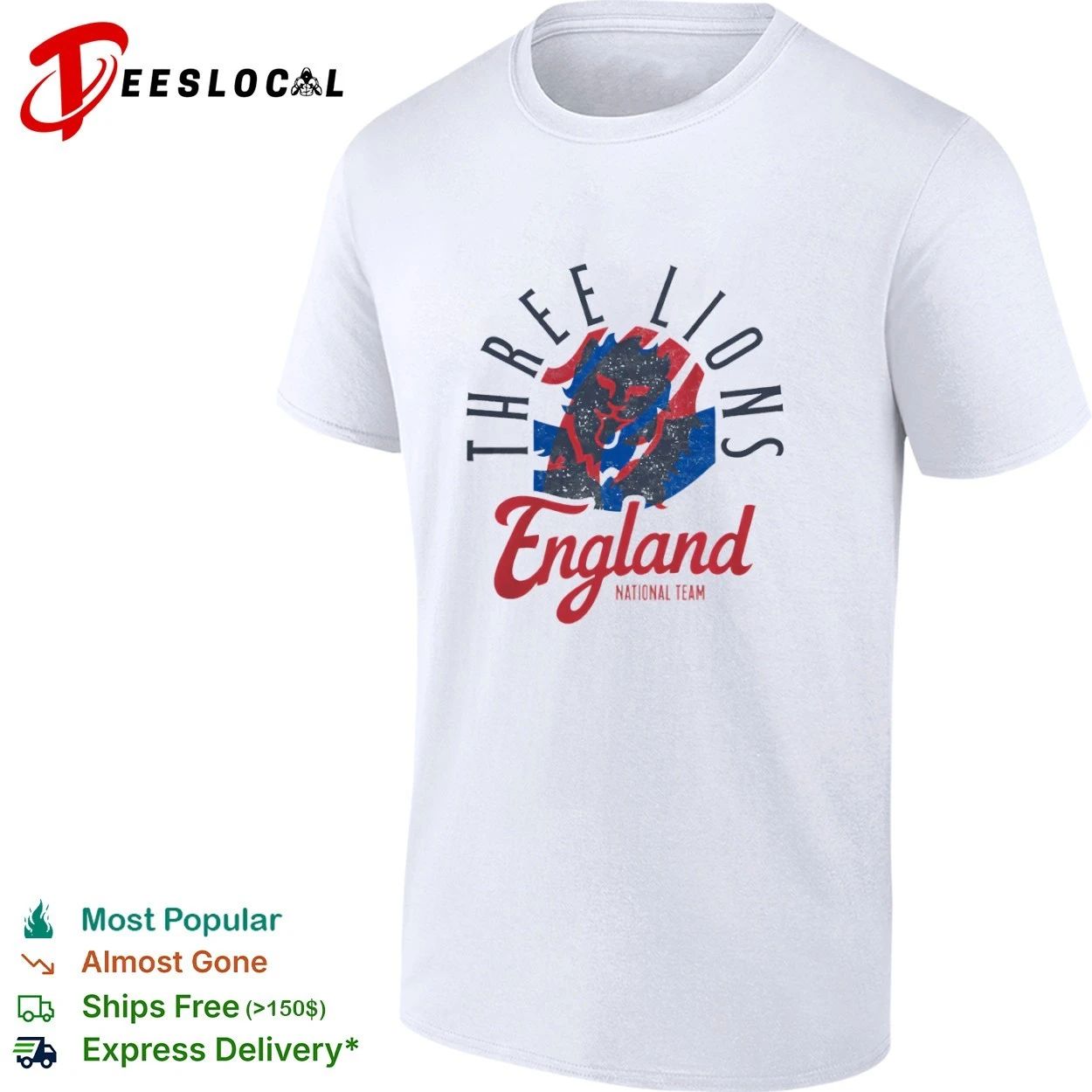Three Lions England National Team FA Soccer T-shirt